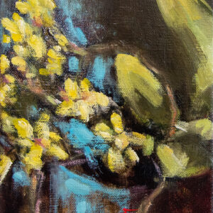 L'orchidée jaune, oil on canva, 22 x 16 cm