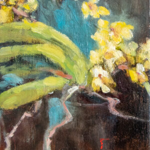 L'Orchidée jaune, Oil on canva, 22 x 16 cm