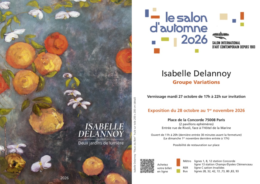 Invitation d'Isabelle Delannoy au Salon d'Automne 2026 Invitation d'Isabelle Delannoy au Salon d'Automne 2026